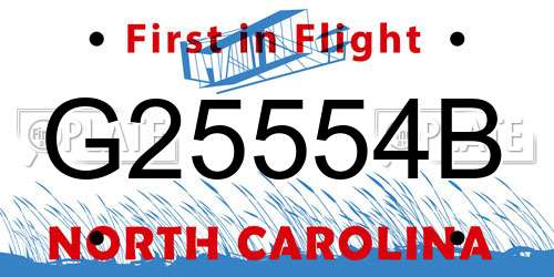G25554B North Carolina License Plate