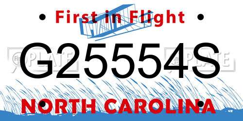 G25554S North Carolina License Plate