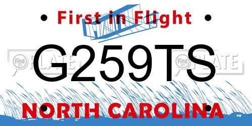 G259TS North Carolina License Plate