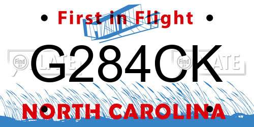G284CK North Carolina License Plate