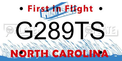 G289TS North Carolina License Plate