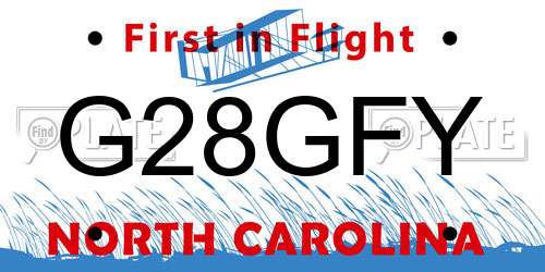 G28GFY North Carolina License Plate