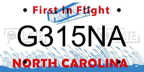 G315NA North Carolina License Plate