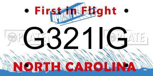 G321IG North Carolina License Plate
