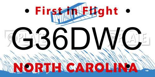 G36DWC North Carolina License Plate