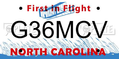 G36MCV North Carolina License Plate