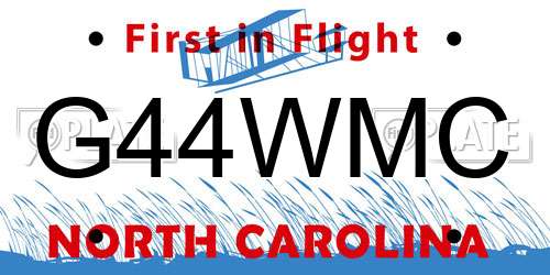 G44WMC North Carolina License Plate