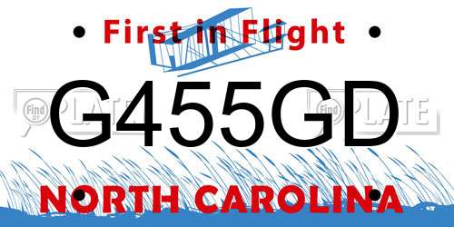 G455GD North Carolina License Plate