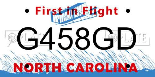 G458GD North Carolina License Plate