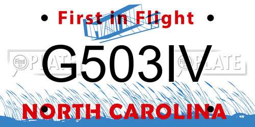G503IV North Carolina License Plate