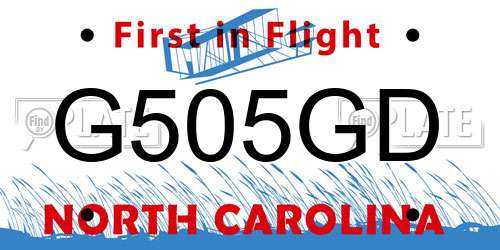 G505GD North Carolina License Plate