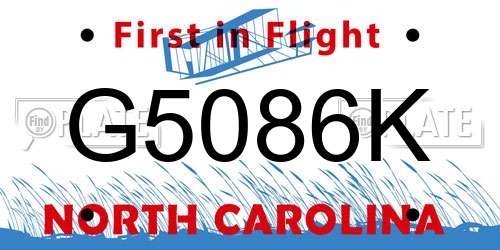 G5086K North Carolina License Plate