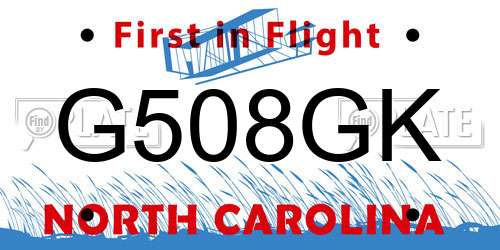 G508GK North Carolina License Plate
