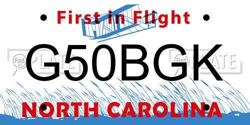 G50BGK North Carolina License Plate