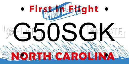 G50SGK North Carolina License Plate