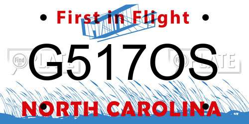G517OS North Carolina License Plate
