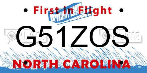 G51ZOS North Carolina License Plate