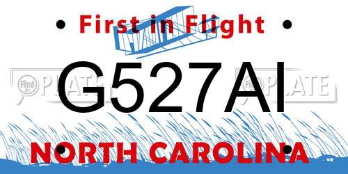 G527AI North Carolina License Plate