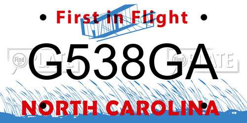 G538GA North Carolina License Plate
