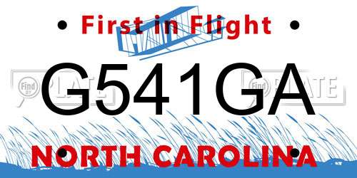 G541GA North Carolina License Plate