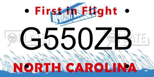 G550ZB North Carolina License Plate