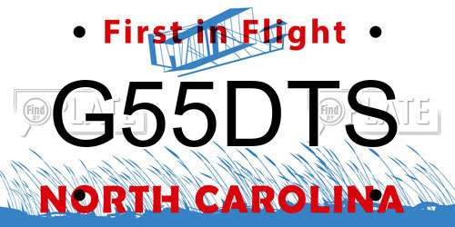 G55DTS North Carolina License Plate