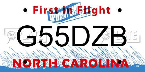 G55DZB North Carolina License Plate