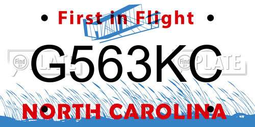 G563KC North Carolina License Plate