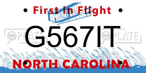 G567IT North Carolina License Plate