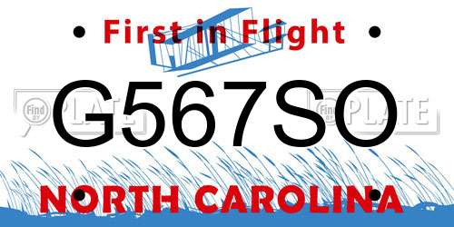 G567SO North Carolina License Plate