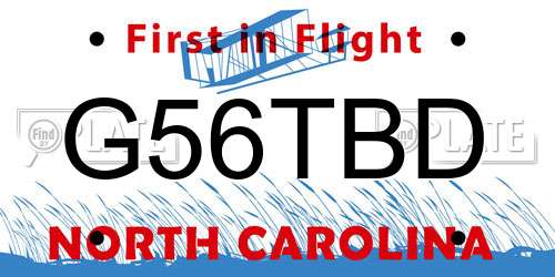 G56TBD North Carolina License Plate