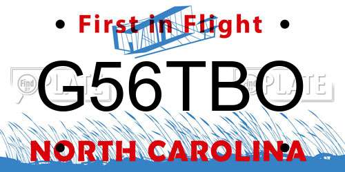 G56TBO North Carolina License Plate