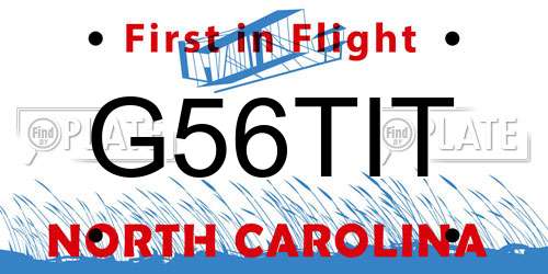 G56TIT North Carolina License Plate