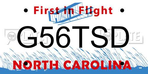G56TSD North Carolina License Plate