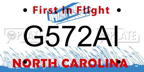 G572AI North Carolina License Plate