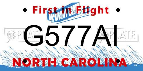 G577AI North Carolina License Plate
