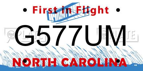 G577UM North Carolina License Plate
