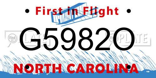 G5982O North Carolina License Plate