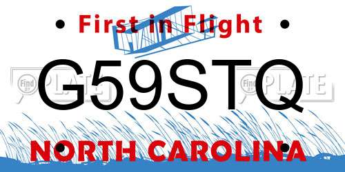 G59STQ North Carolina License Plate