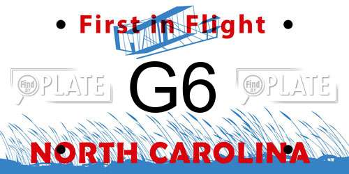 G6 North Carolina License Plate