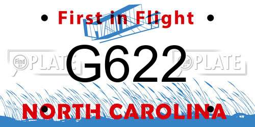G622 North Carolina License Plate