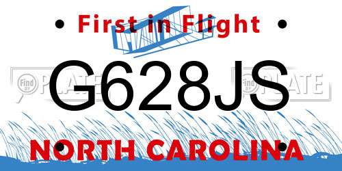 G628JS North Carolina License Plate