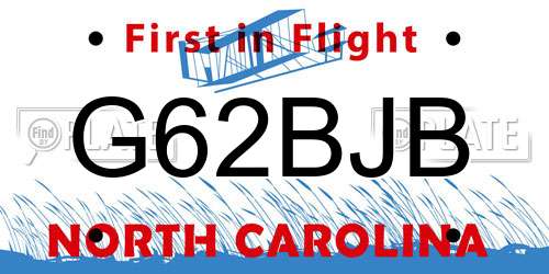 G62BJB North Carolina License Plate