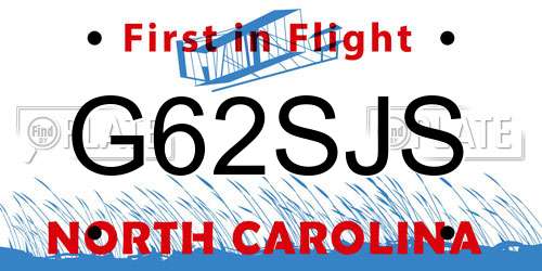 G62SJS North Carolina License Plate