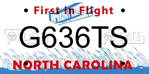 G636TS North Carolina License Plate