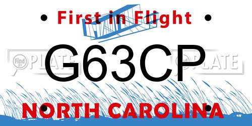 G63CP North Carolina License Plate