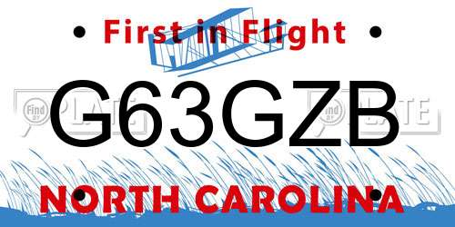 G63GZB North Carolina License Plate