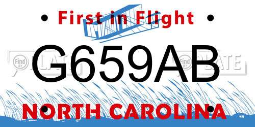 G659AB North Carolina License Plate