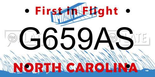 G659AS North Carolina License Plate