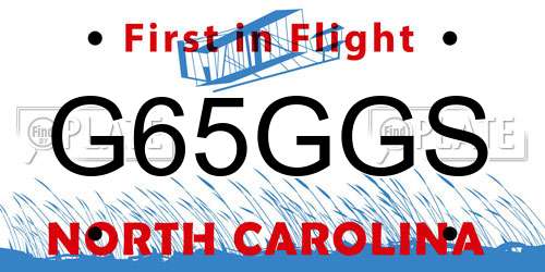 G65GGS North Carolina License Plate